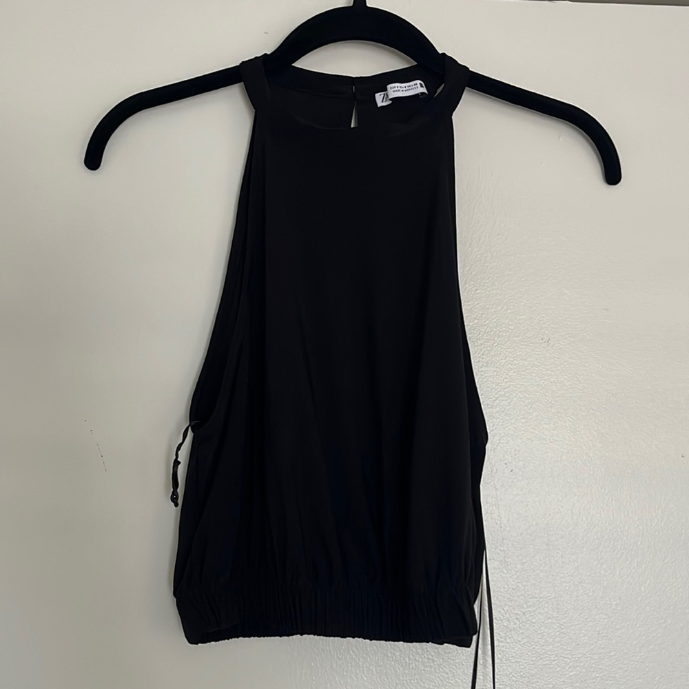 Zara Black Elegant Crop Top